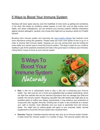 5 Ways to Boost Your Immune System