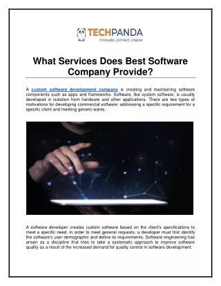 What Services Does Best Software Company Provide