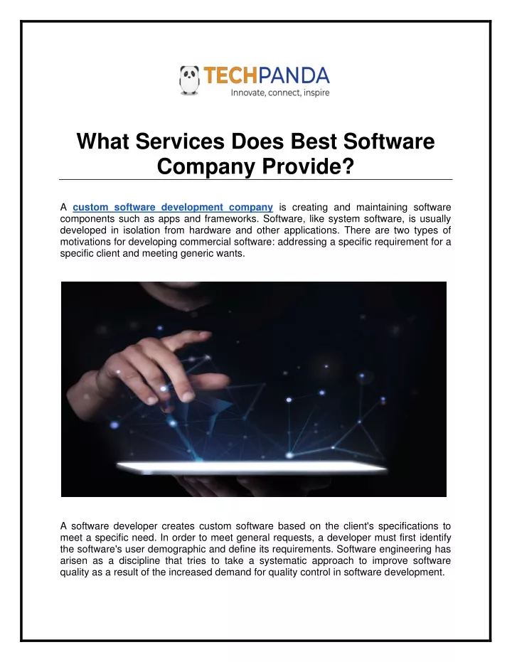 what services does best software company provide