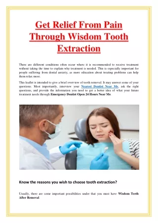 get relief from pain through wisdom tooth