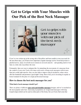 Get to Grips with Your Muscles with Our Pick of the Best Neck Massager