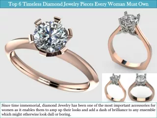 Top 6 Timeless Diamond Jewelry Pieces Every Woman Must Own