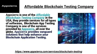 affordable blockchain testing company
