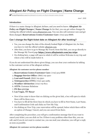 allegiant air policy on flight changes name change
