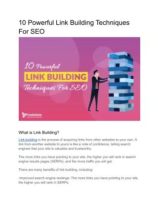 10 powerful link building techniques for seo