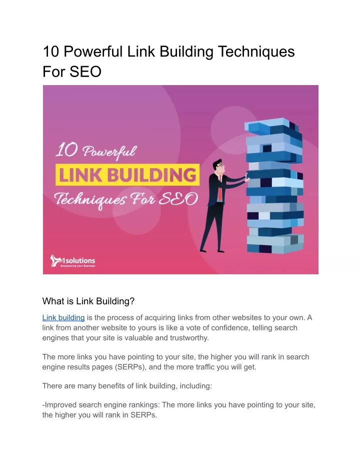 10 powerful link building techniques for seo