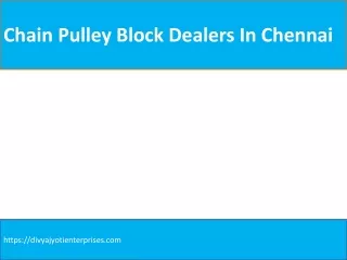 chain pulley block dealers in chennai