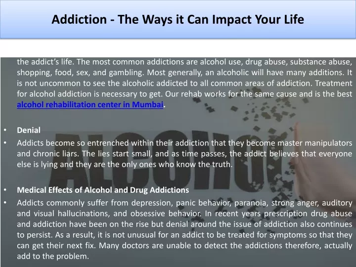 addiction the ways it can impact your life