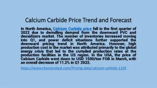 calcium carbide price trend and forecast