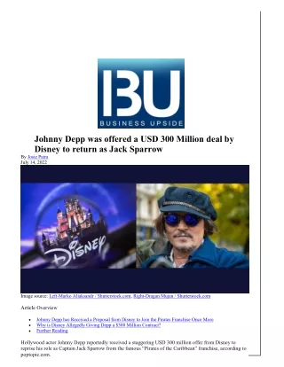 johnny depp was offered a usd 300 million deal