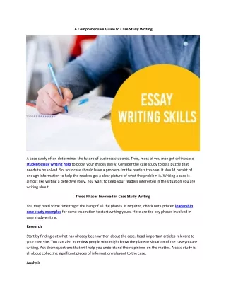 A Comprehensive Guide to Case Study Writing