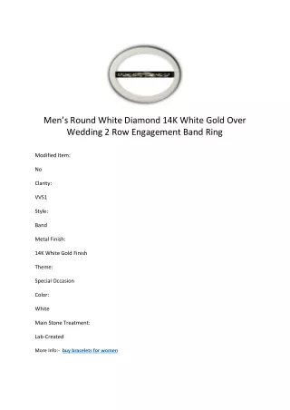 men s round white diamond 14k white gold over