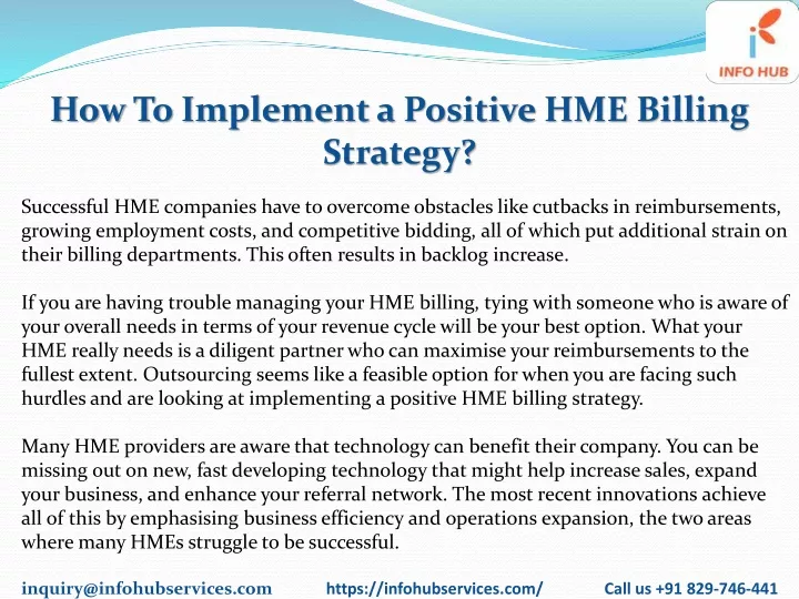 how to implement a positive hme billing strategy