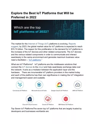 explore the best iot platforms that will