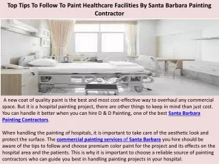 top tips to follow to paint healthcare facilities by santa barbara painting contractor