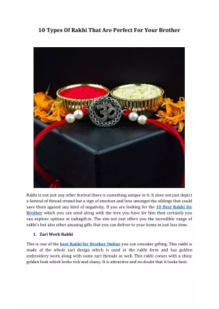 10 types of rakhi that are perfect for your