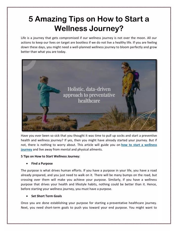 5 amazing tips on how to start a wellness journey