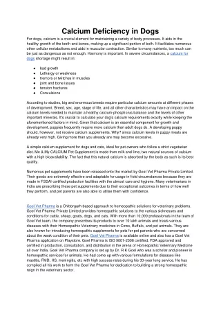 calcium deficiency in dogs for dogs calcium