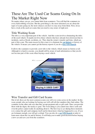 These Are The Used Car Scams Going On In The Market Right Now