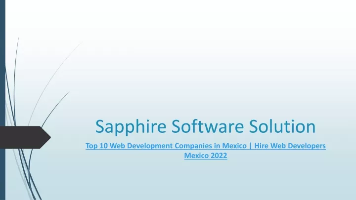 sapphire software solution