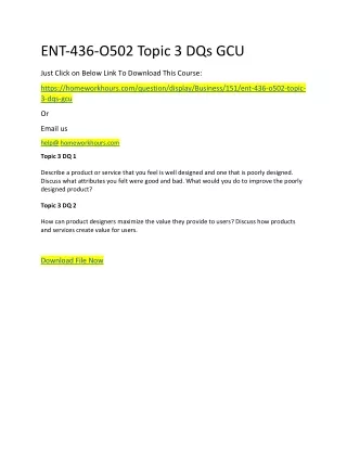 ent 436 o502 topic 3 dqs gcu