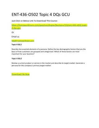 ent 436 o502 topic 4 dqs gcu