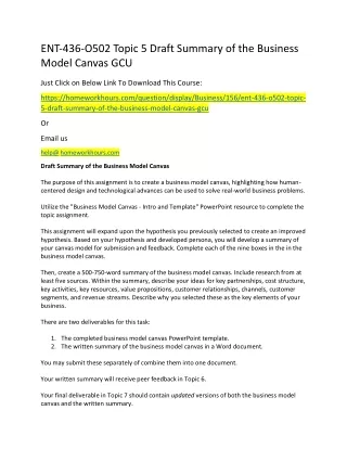 ent 436 o502 topic 5 draft summary