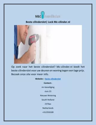 beste cilinderslot lock mc cilinder nl
