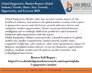 global epigenetics market report global industry