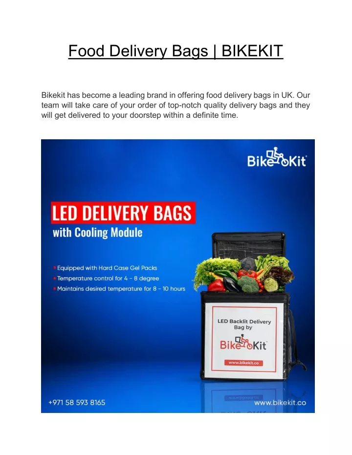 food delivery bags bikekit