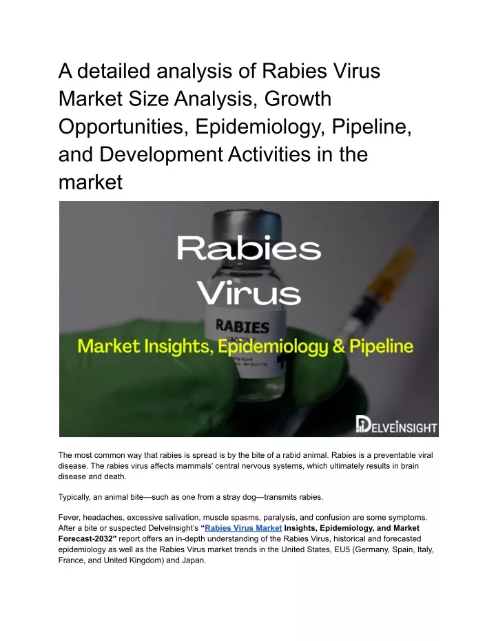 a detailed analysis of rabies virus market size