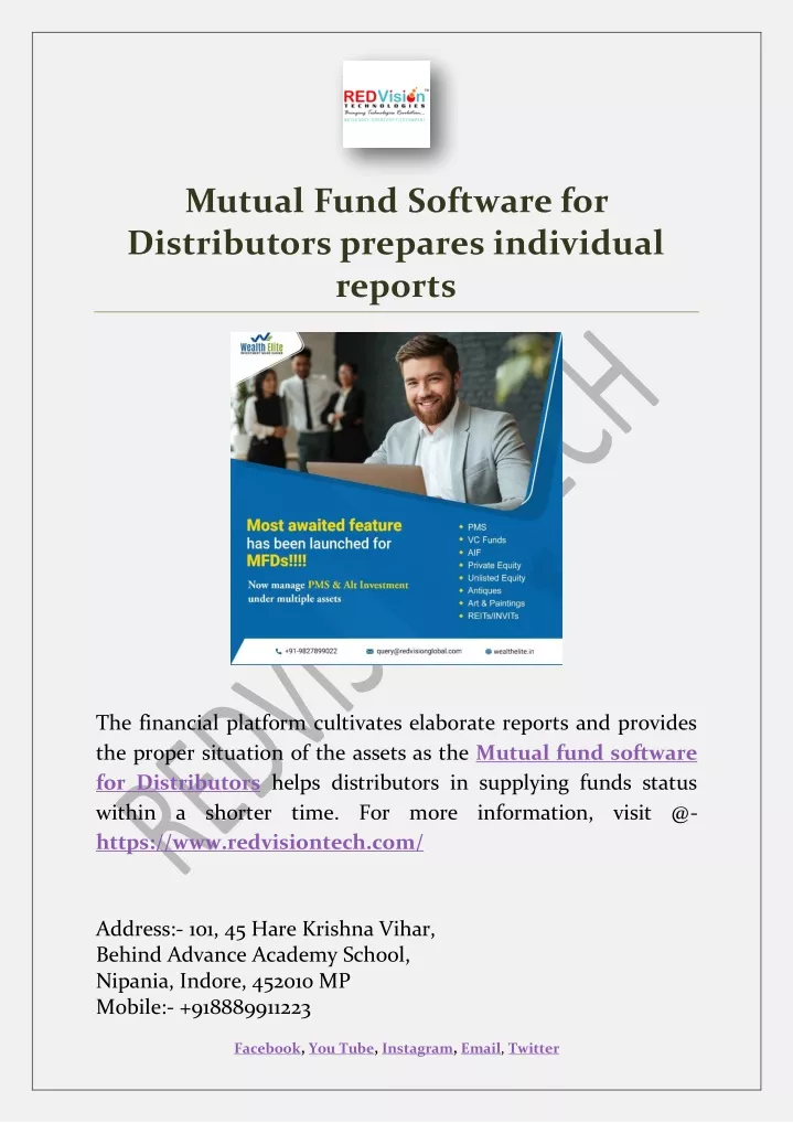 mutual fund software for distributors prepares