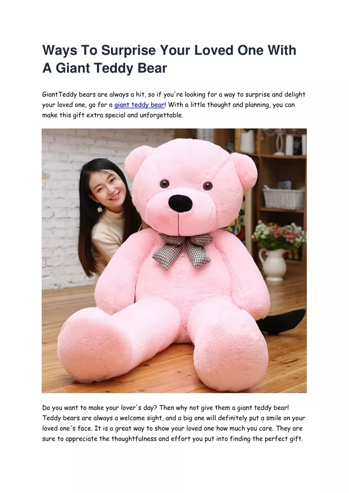 ways to surprise your loved one with a giant