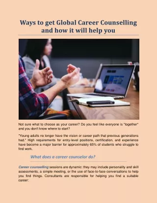 ways to get global career counselling