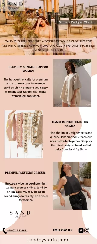 Women's Designer clothing online -Sand by shirin