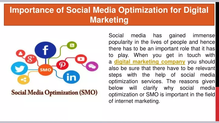 importance of social media optimization