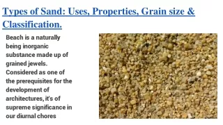 types of sand uses properties grain size