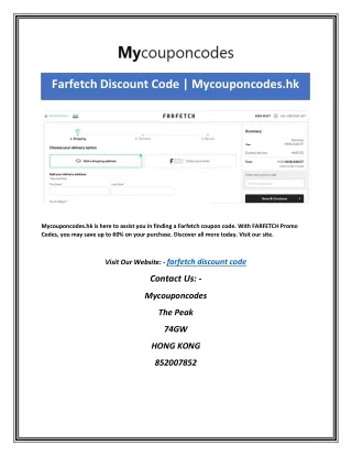farfetch discount code mycouponcodes hk