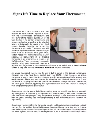 Signs It's Time To Replace Your Thermostat