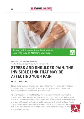 Stress And Shoulder Pain: The Invisible Link that May Be Affecting Your Pain