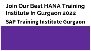 Join Our Best HANA Training Institute In Gurgaon 2022