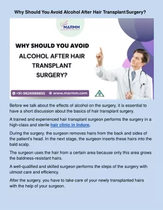 why should you avoid alcohol after hair