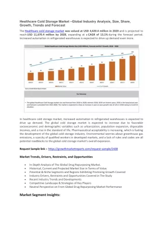 healthcare cold storage market global industry
