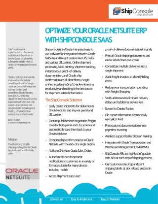 NetSuite Shipping Software - ShipConsole LLC