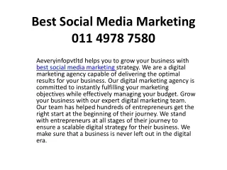 best social media marketing 011 4978 7580