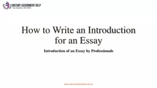 how to write an introduction for an essay