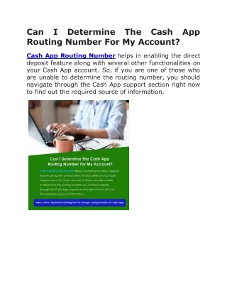 can i determine the cash app routing number