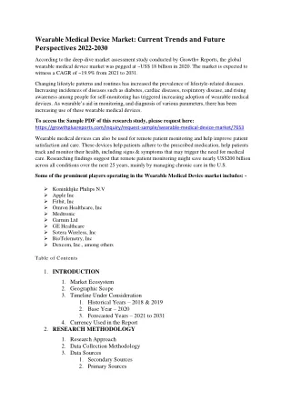 wearable medical device market 2022 2030