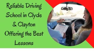 reliable driving school in clyde clayton offering