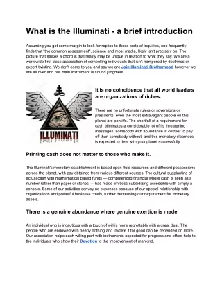 What is the Illuminati - a brief introduction